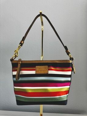 Y2K Coach Legacy Mini Multicolor Stripe Shoulder Bag